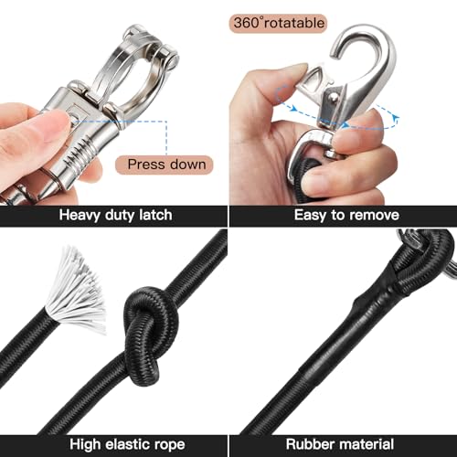 2 Pack Bungee Horse Trailer Ties, 36 Inch Long - color: Black