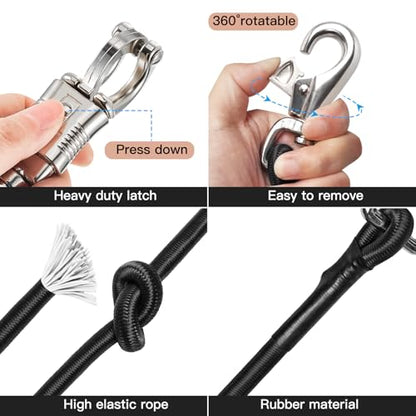 2 Pack Bungee Horse Trailer Ties, 36 Inch Long - color: Black