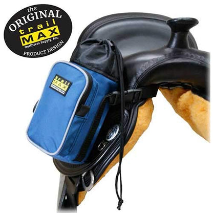 TrailMax 500 Series Water Bottle Horse Saddle Bag; Insulated & Padded Drink Holder; Western & Endurance Saddle Water Carrier; Saddlebag w/ 1 Liter Stainless Steel Water Bottle; Glacier Blue & Frost