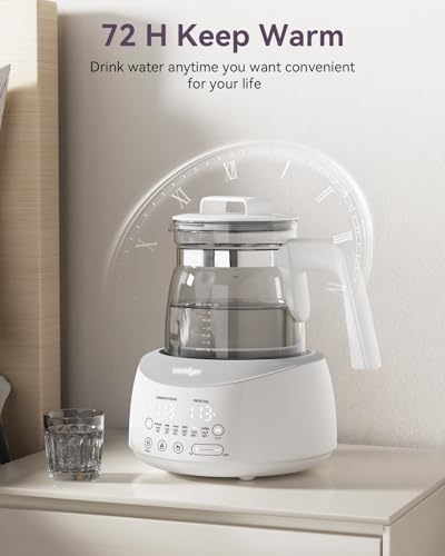 comfyer BK01 Bottle Warmer, Baby Bottle Warmer with Night Light & Faster Cooling Fan, Instantly Water Warmer, Tea Kettle Electric with 6 Temperature Control Presets, Feed Baby More Easier & Healthier