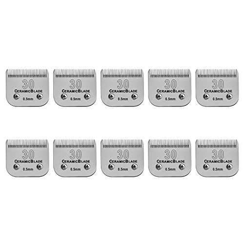 30# Dog Blade Set Compatible with Andis/Oster A5,Wahl KM10 Series Clipper - color: 30# (10 Pack)