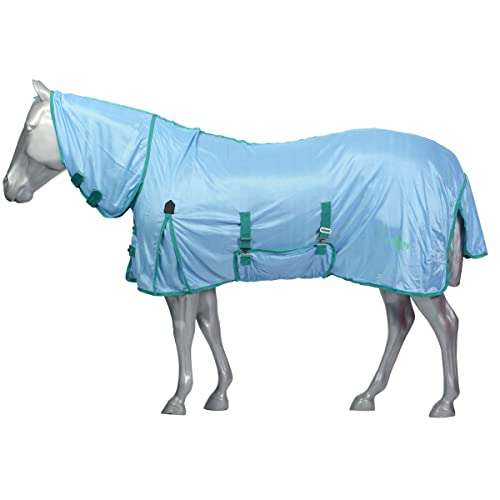 Saxon Mesh with Gusset Belly Wrap Combo Neck, Light Blue/Green, 57" - color: Light Blue/Green, size: 57"