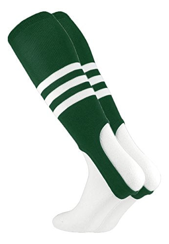 TCK Striped Baseball Stirrups - 7 Inch Cut USA Made - color: Dark Green/White, size: Medium