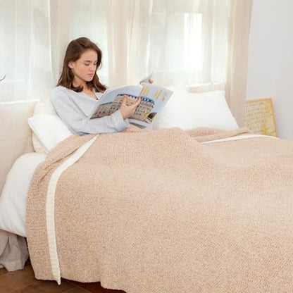 Snuggle Sac Twin XL Bed Blanket 66x90 inches, Super Soft Warm Beige Blankets for Bed, Living Room, Luxurious Microfiber Blanket Dupes, Heather Beige, 66x90 inches - color: Heather Beige, size: Twin-XL (66"x90")