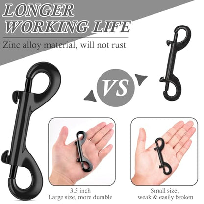 ERKOON 3.5 inch Double Ended Bolt Snaps Hooks 110lbs Load Capacity Zinc Alloy Double Sided Clips Heavy Duty Trigger Snap for Dogs Leashes/Water Bucket/Horse Feed/Hammocks (22 Pack) - size: 22 Pack