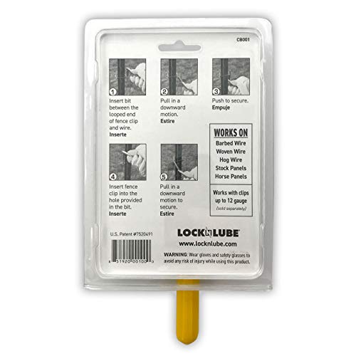 Clip Bender - Made in the USA - Steel tool used for securing T-Post fence clips - Comfortable yellow rubber grip - Black oxide coating to prevent rust. From LockNLube. (Pack of 2) - size: One-size (Pack of 2)