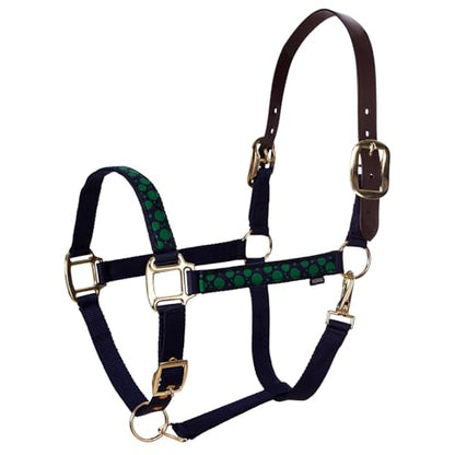 Equinavia Pegasus Adustable Breakaway Horse Halter - color: Blue/Green Polka Dots, size: Pony