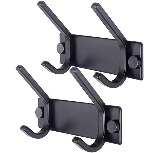 WEBI Coat Rack Wall Mounted,2 Coat Hooks for Hanging Coats,Heavy Duty Metal Hook Rack Hook Rail Coat Hanger Wall Mount for Clothes Entryway Jacket,Black,2 Packs - size: 2 Hooks(2 Pcs)