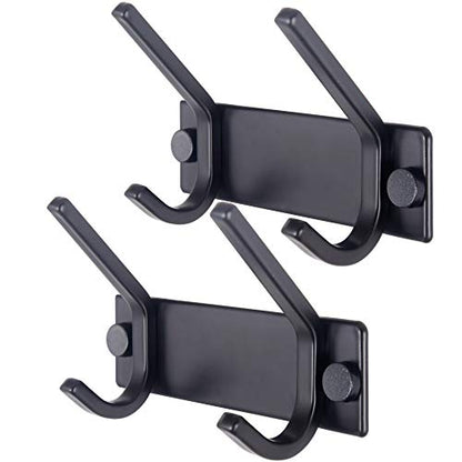 WEBI Coat Rack Wall Mounted,2 Coat Hooks for Hanging Coats,Heavy Duty Metal Hook Rack Hook Rail Coat Hanger Wall Mount for Clothes Entryway Jacket,Black,2 Packs - size: 2 Hooks(2 Pcs)