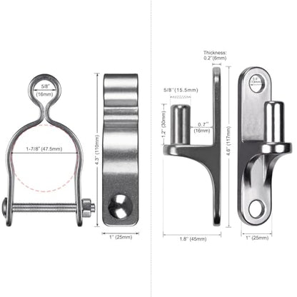 Insaga 2Pack Heavy Duty Wall Mount Gate Hinges, 304 Stainless Steel Chain Link Fence Gate Hinges for Farm, 1-7/8" Pipe Gate Hinge with 5/8" Pin, T-Post Gate Hinge Kit for Wooden & Metal Fence - size: 1-7/8''-2Pack
