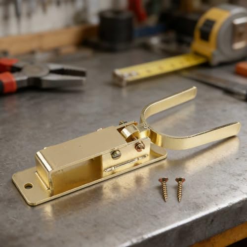 1PCS Locking Gate Latch for heavy-duty One-Hand Automatic Spring Lock Rust-Resistant Steel Instant-lock latch for Farm Ranch
