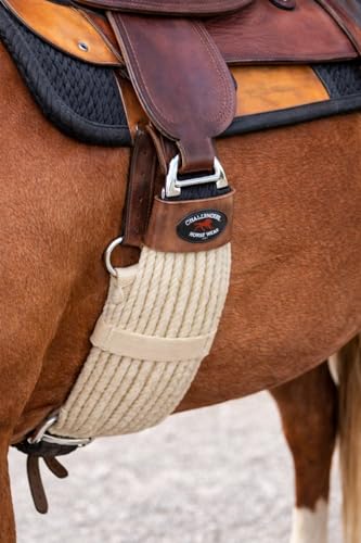 Horse Western 27 Strand Double Weave Tan Mohair Roper Cinch 97RT07 - color: Cream, size: 24" L x 7" W