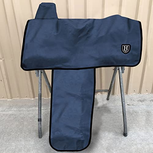Harrison Howard 600 Denier Splash-Resistant Protective Saddle Cover Protection from Scratches, Direct Sunlight, and Dust/Debris Keeps Saddle in Pristine Condition-Navy - color: Navy