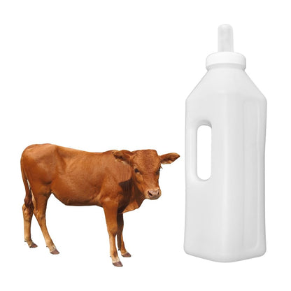 ibasenice Calf Sheep Milk Bottle 3L with Handle, Silicone Nipples & Lid for Orphaned Lambs Calves Puppies, Ergonomic Feeder for Farm Home Use