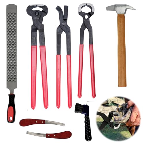 8Pcs Farrier Hoof Tool Kit, Horse Hoof Trimming Tools, For Horses Cattle