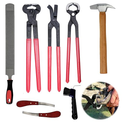 8Pcs Farrier Hoof Tool Kit, Horse Hoof Trimming Tools, For Horses Cattle