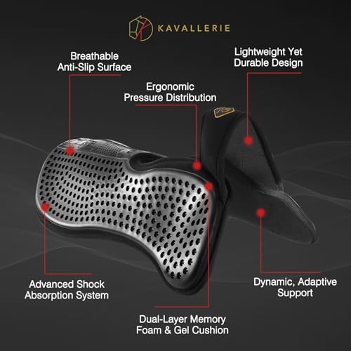 Kavallerie Gel Saddle Pad - Helps with Saddle Bridging, Sore Back, Swayed Back, High Withers English Bareback Pad for Horses, Protective, Perfect for Eventing, Schooling, Dressage - size: Memory Foam Gel