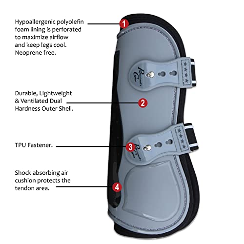 Professional's Choice Pro Performance Show Jump Boots | Front Pair | Universal Size - color: Charcoal, style: TPU Fastener