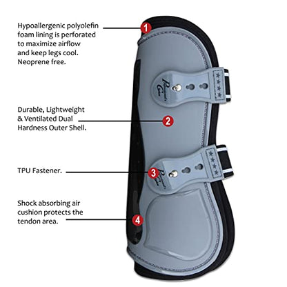 Professional's Choice Pro Performance Show Jump Boots | Front Pair | Universal Size - color: Charcoal, style: TPU Fastener