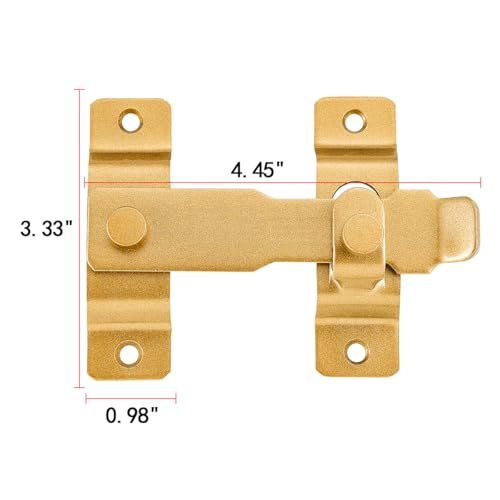 Gold Stainless Steel Barn Door Latch Bi-fold Door Lock - color: Big_Gold