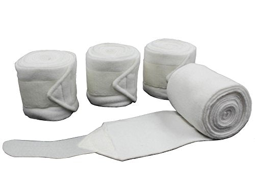 Derby Originals Set of 4 Super Soft Fleece Horse Polo Wraps with Velcro - color: Black