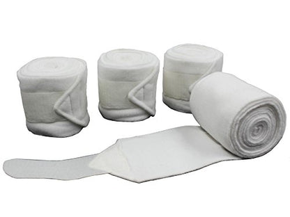 Derby Originals Set of 4 Super Soft Fleece Horse Polo Wraps with Velcro - color: Black