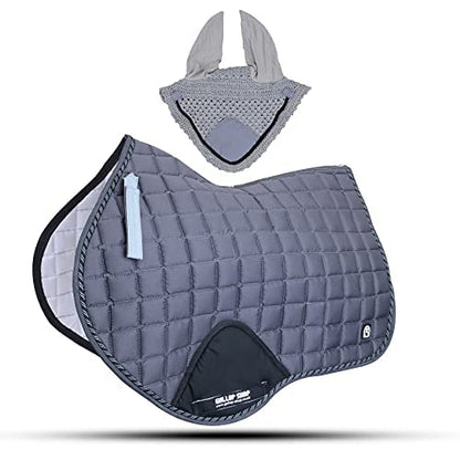 Close Contact Jumping Saddle Cloth Numnah Saddle Pads Free Ear (Ship from USA) - color: White, size: Full