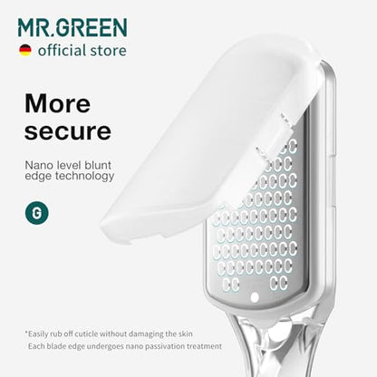 MR.GREEN Pedicure Tools Foot File Heels Rasps Callus Remover for Foot Scraper with Storage Box Stainless Steel File