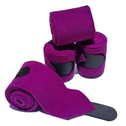 Horse Polo Leg Wraps Soft Fleece Wraps Equestrian Leg Bandage 4-Pack (Purple, Full(10ft)) - color: Purple, size: Full(10ft)