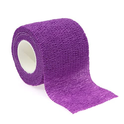 Self Adhesive Bandage Wrap Animal Cohesive Bandage Self Adherent Wrap First Aid Tape for Dogs Cats Horses Birds & Wrist Healing Ankle Sprain (2 Inch Purple 12 Rolls) - color: 2 Inch Purple 12 Rolls
