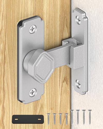 90 Degree Barn Door Lock, Sliding Door Latch, Silver, 1 Pack - color: Silver-1PC