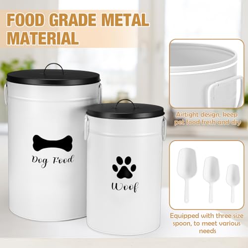 DoubleFill Extra Large 30+14 lb Metal Dog Food Storage Containers, White - color: White, size: Extra Large 30+14 lb
