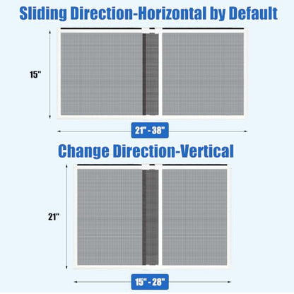 6 Pack Adjustable Window Screens Expandable, 2 Way Adjustable Sliding Window Screen, Horizontal (15" H x 21" - 38" W), Horizontal and Vertical Adjustable, Durable Replacement Screen for Window - size: 15"H x 21"-38"W