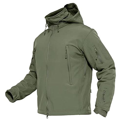 MAGCOMSEN Men's Tactical Jacket Winter Snow Ski Water Resistant - color: Army Green, size: X-Large