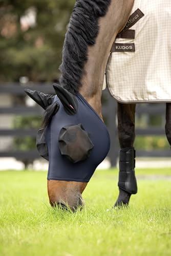 LeMieux Bug Relief Half Mask - Fly Mask - UV Protection - Pull On - Breathable - Navy - XSmall - color: Navy, size: Xsmall