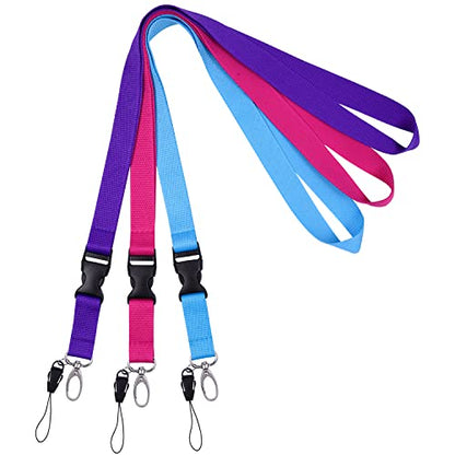Wisdompro 3 Pack 23 inch Neck Strap Lanyards - Purple, Hot Pink, Light Blue - color: 3pack(purple, Hot Pink & Light Blue)