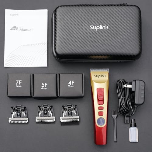 Professional Heavy Duty 2 Speed Dog Grooming Clippers, 4 Blades(1/3/6/9mm)