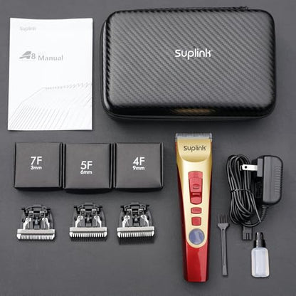 Professional Heavy Duty 2 Speed Dog Grooming Clippers, 4 Blades(1/3/6/9mm)