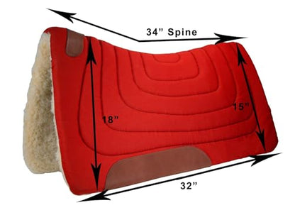 Tahoe Tack Contoured Canvas Western Saddle Pad Available in Mini Pony and Horse Sizing - color: Red