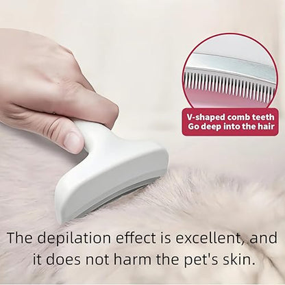 Green Small Deshedding Dog Brush, Compact V-Shape Dog Shedding Comb with Ergonomic Design Handle, Pet Lovers Gift for Tiny Breeds and Cats - color: Green, size: Small