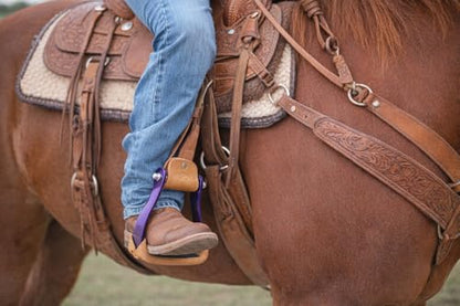 CHALLENGER Horse 4-3/4" Western Saddle Barrel Racing Lightweight Aluminium Stirrups 5181 - color: Purple