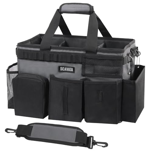SCAVATA Wearable Cleaning Caddy Bag, Portable Cleaning Supplies Organizer - color: GraphiteGrey