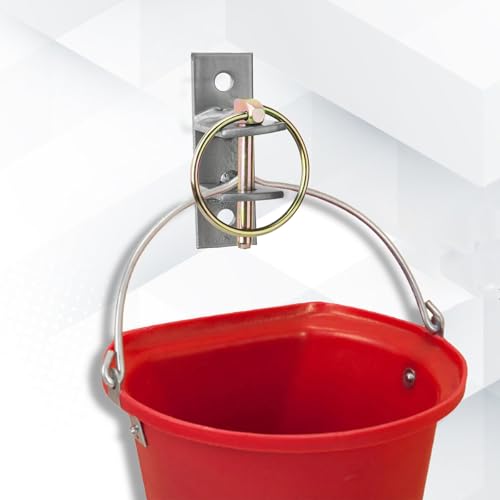 4 Pcs Water Bucket Hook with Pin Heavy Duty Wall Mounted Equestrian Bucket Hooks Hangers for Horse Stall Stable Barn