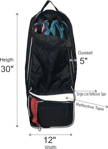 Majestic Ally Halter Bridle Carry Bag - Reflective, Padded with Front Large Pocket Tack Carry Bag to Keep Horse Tack Clean and Safe (Red) - color: Red