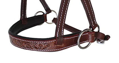 Horse Western English Leather Bitless Sidepull Bridle w/ Split Reins 77RS30 - color: Brown