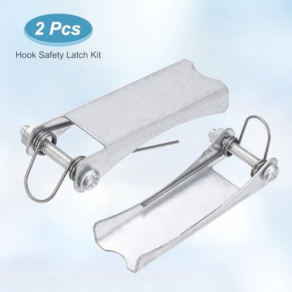 PATIKIL 2.5 Inch Hook Safety Latch Kit, 4 Pcs 2T Alloy Steel Towing Receiver Hitch Replacement for Clevis Hook Truck Trailer, Silver - size: 2.5 Inch x 2T