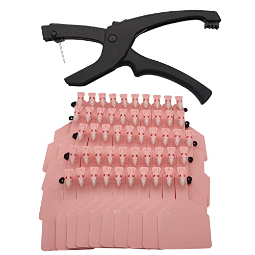 TPU Blank Z Tags Cattle Ear Tags with Applicator, Pink, 50 pcs, Large Size - color: Pink