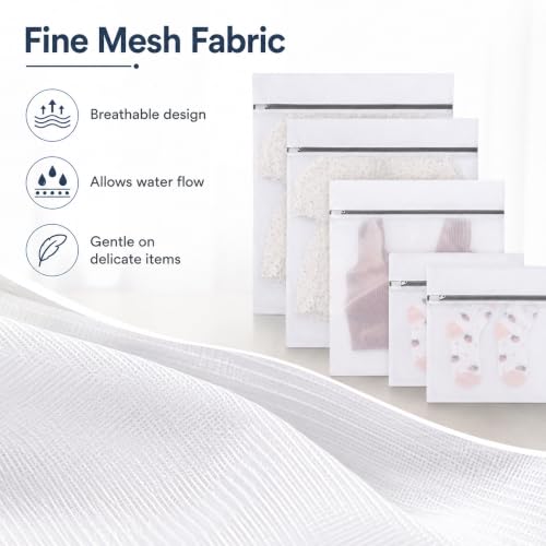 Lingerie Bags for Washing Delicates, Mesh Laundry Bags for Delicates - size: 2S(10x12")+2L(16x20")+2XL(20x24")