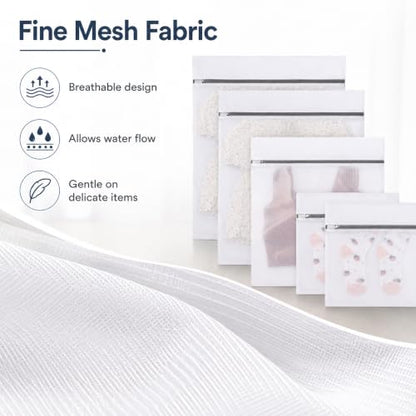 Lingerie Bags for Washing Delicates, Mesh Laundry Bags for Delicates - size: 2S(10x12")+2L(16x20")+2XL(20x24")