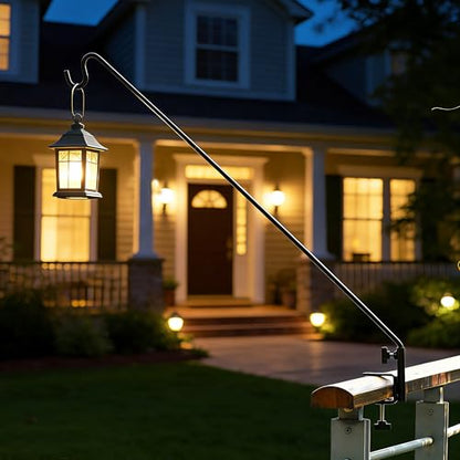 ERYTLLY Extended Reach Deck Hook Wall Pole Wall Mounted Deck Hook Extensible and 43 inch Wall Bracket for Hanging Bird Feeder,Plants,Wind Chimes,Lanterns 2 Packs - size: Deck Hook - Adjustable Length - 2 Packs